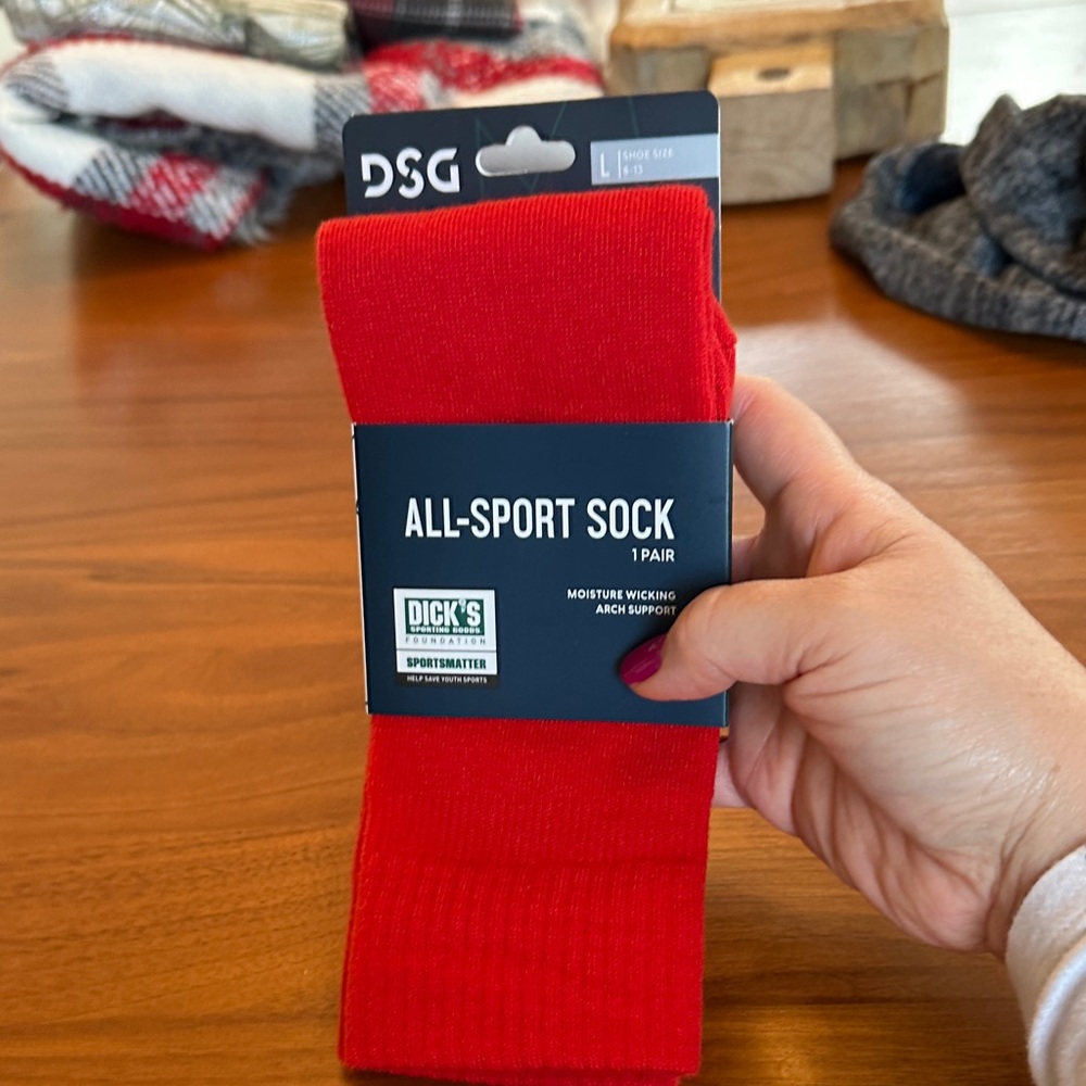 DSG Vibrant Red All Sport Athletic Socks